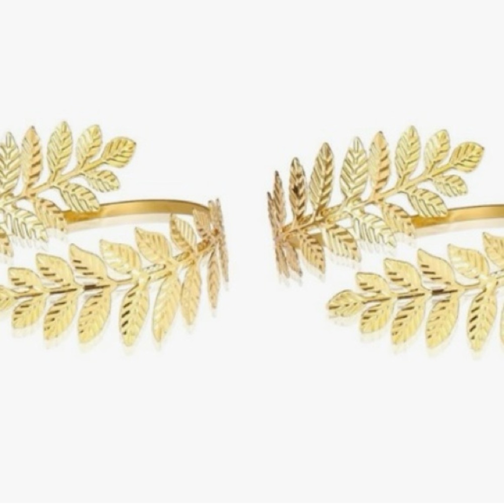 Gold Leaf Roman Greek Cuff Arm Cuff Bracelet Halloween Costume Renaissance Faire - Picture 2 of 3